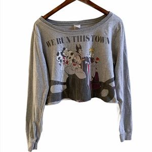 Disney Villains crop sweatshirt We run this Town